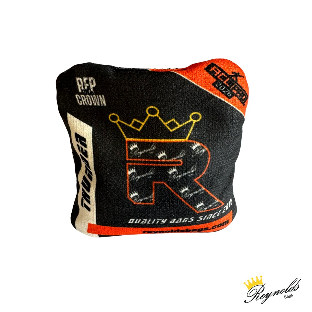 Reynolds Thunder 2026 Bags - 1x4 Cornhole Bags Cornhole Bags Reynolds Black/Orange