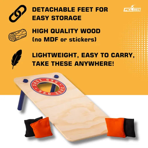 Cornhole Mini Set - Red Zone Style (60x30cm) Cornhole Set Wicked Wood Games