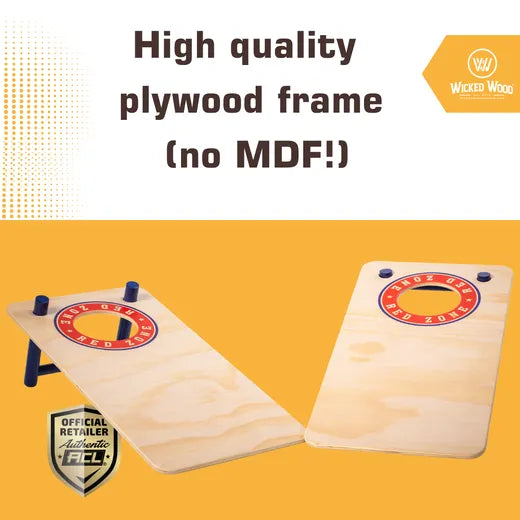 Cornhole Mini Set - Red Zone Style (60x30cm) Cornhole Set Wicked Wood Games
