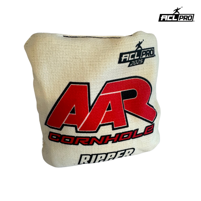 AAR Ripper 2025 - 1x4 Cornhole Bags - ACL Pro Cornhole Bags AAR White/Red