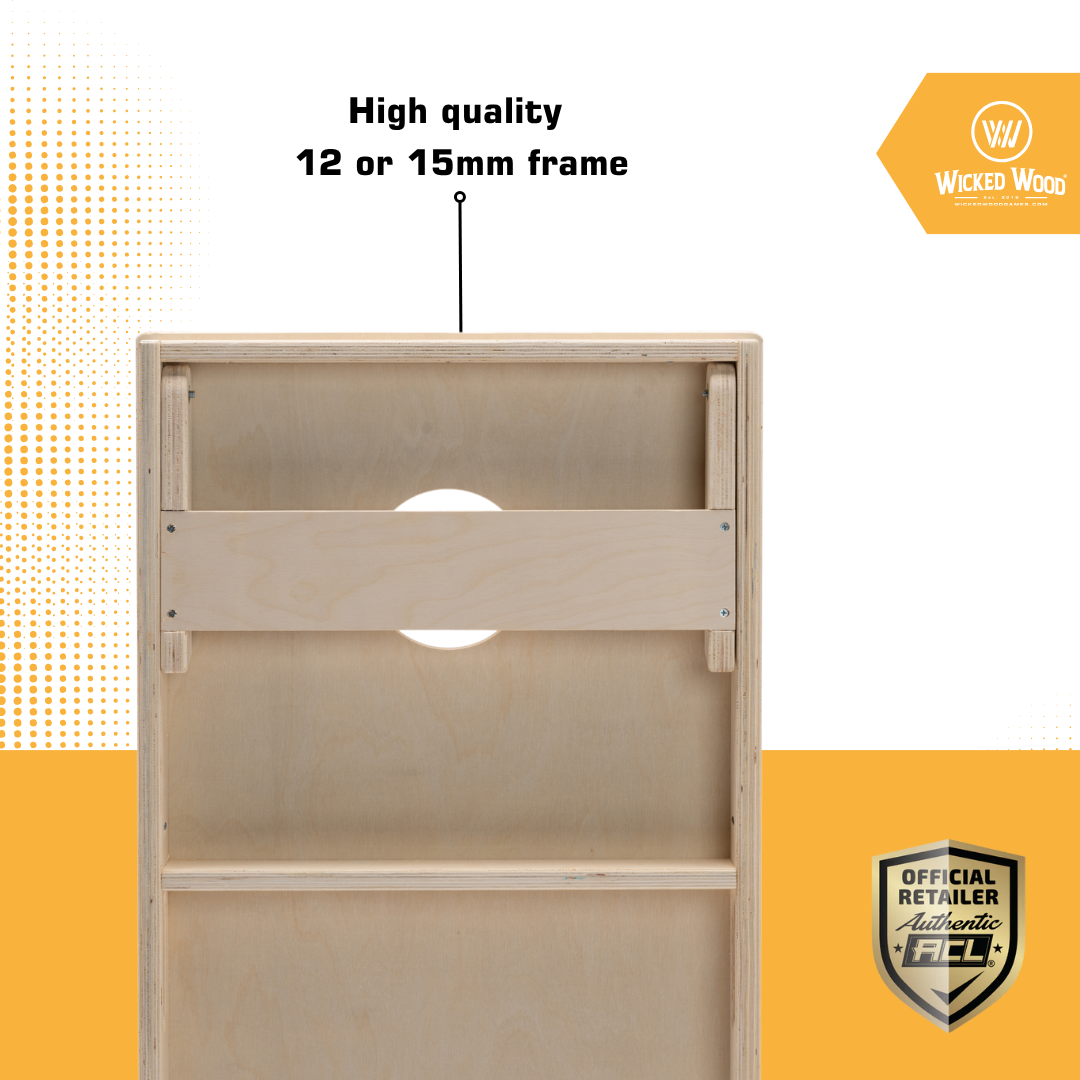 Cornhole Starting Kit - 12mm / 15mm - 120x60 - 1x Board / 2x4 Bags Cornhole sets Wicked Wood Games 15mm